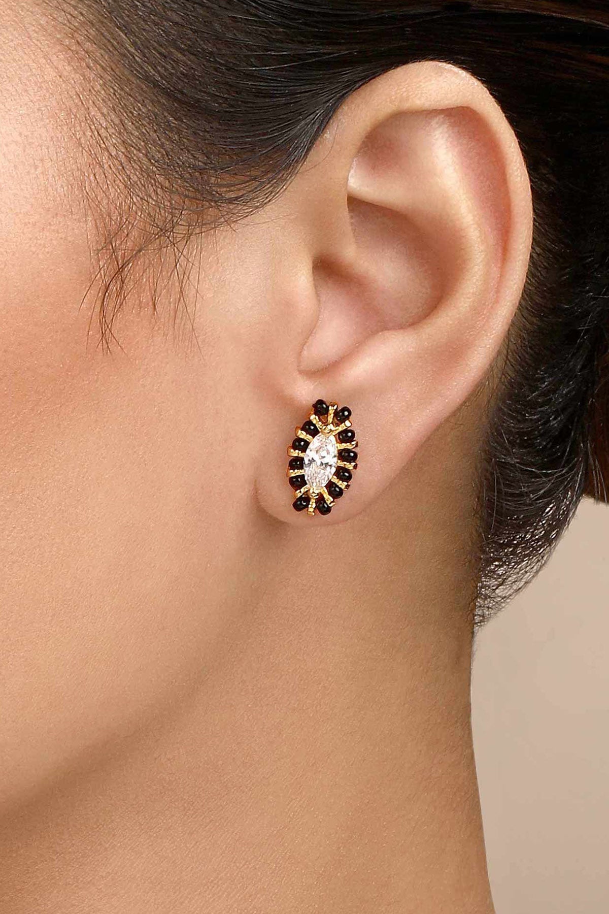 Buy Black Beads Embellished Studs by Sica for women online at ScrollnShops